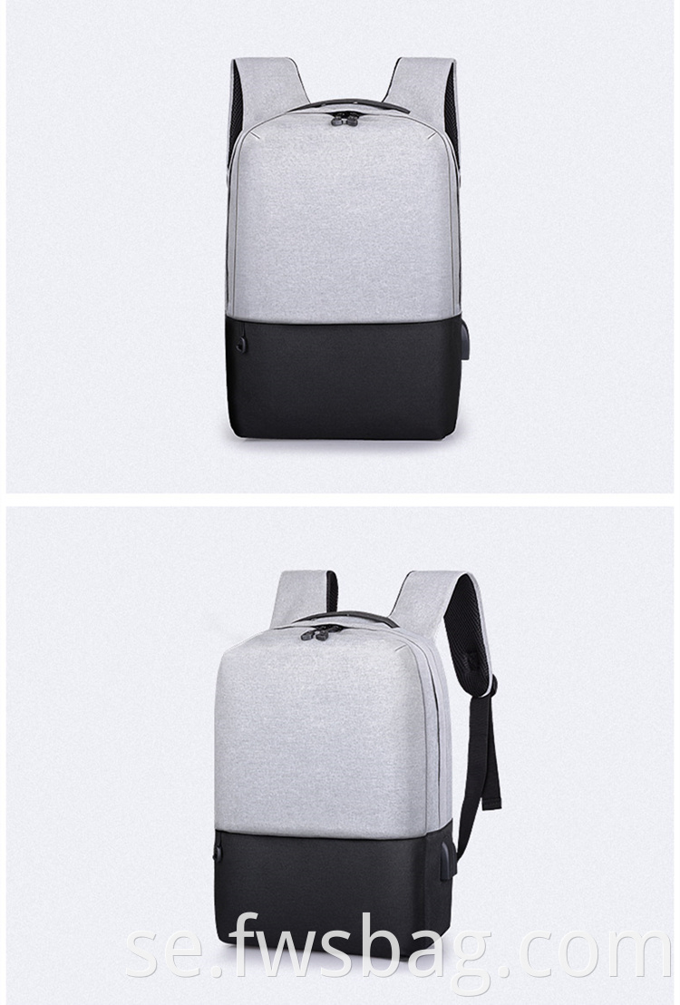 Multifunktion USB laddar män college böcker väskor 15,6 tum bärbar ryggsäck för resor